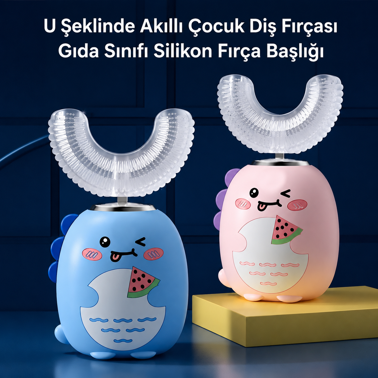 Şarjlı Ultrasonik 3 Modlu U Dizayn Çocuk Diş Fırçası