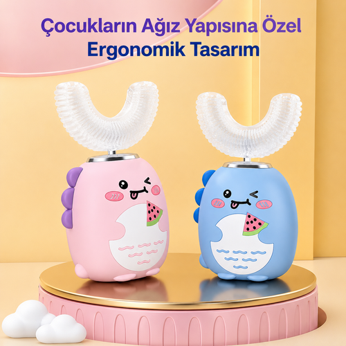 Şarjlı Ultrasonik 3 Modlu U Dizayn Çocuk Diş Fırçası
