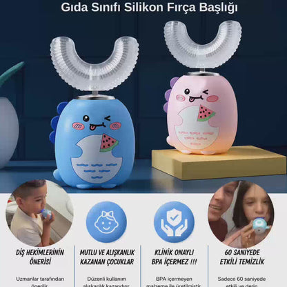 Şarjlı Ultrasonik 3 Modlu U Dizayn Çocuk Diş Fırçası